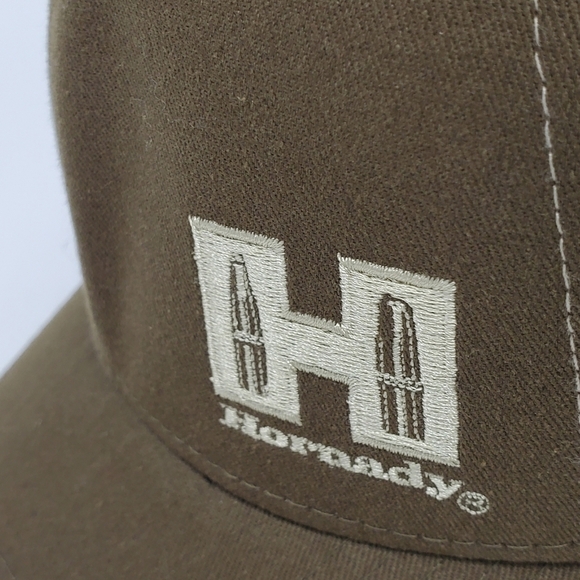 HORNADY BROWN TAN MESH TRUCKER CAP BASEBALL HAT MEN UNISEX OS BULLETS CARTRIDGES - Picture 4 of 12